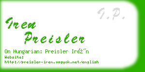 iren preisler business card